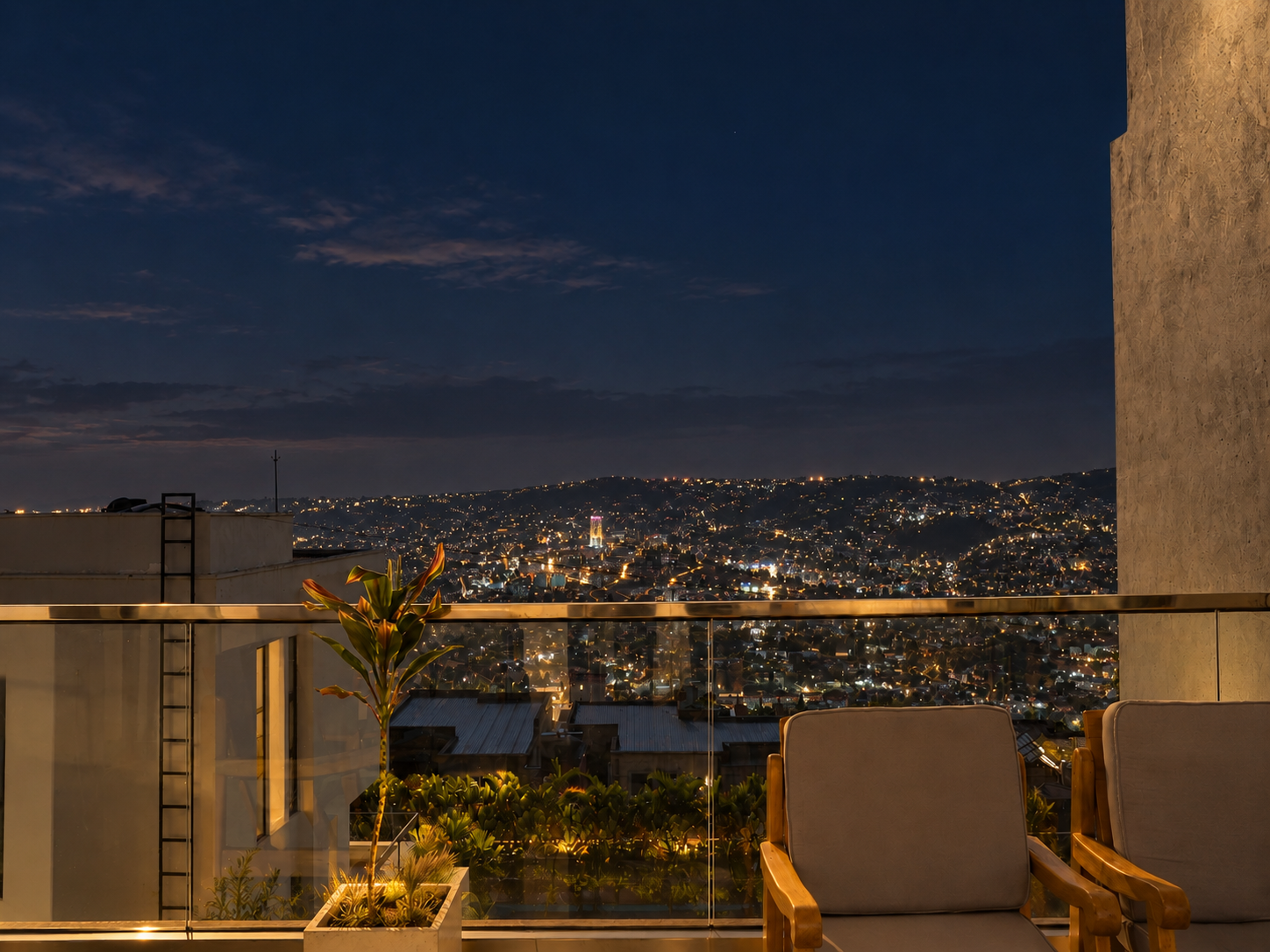Private residence at dusk